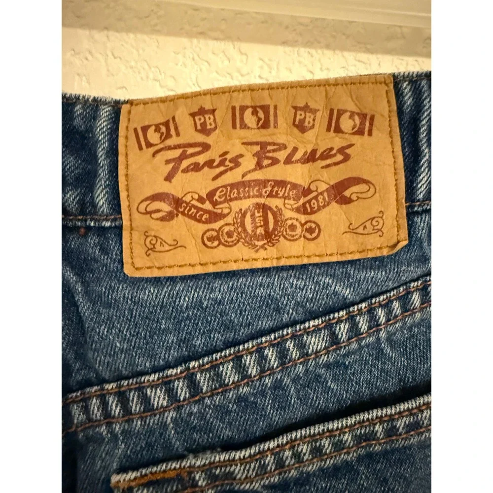 Paris Blues Vintage Denim Jean Shorts Women's Raw‎ Hem 90s Blue